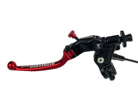 Embrayage complet à câble avec levier coloré ROUGE 24mm rabattable (écrou + levier) ACCOSSATO