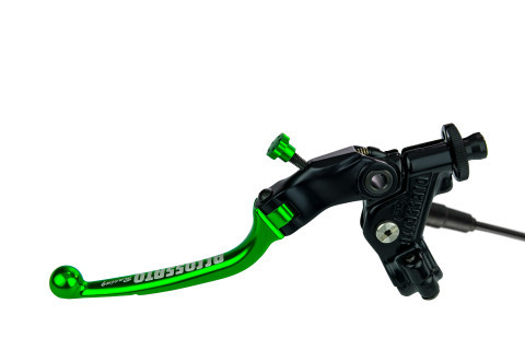 Embrayage complet à câble avec levier coloré VERT 24mm rabattable (écrou + levier) ACCOSSATO