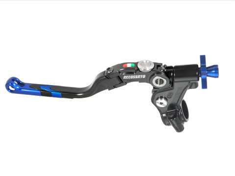 Embrayage complet à câble avec levier de rabattable BLEU 32mm (écrou+insert+ajusteur) ACCOSSATO