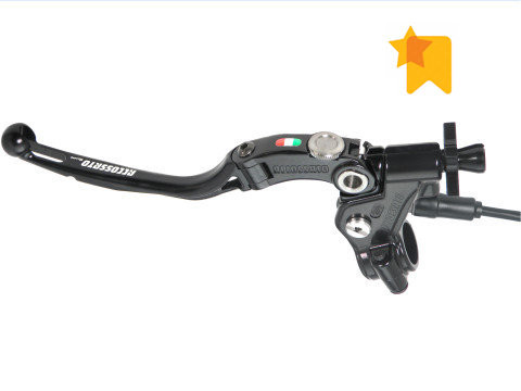 Embrayage complet à câble "Racing" avec levier rabattable NOIR 24mm (écrou+insert+ajusteur), avec interrupteur inclus ACCOSSATO