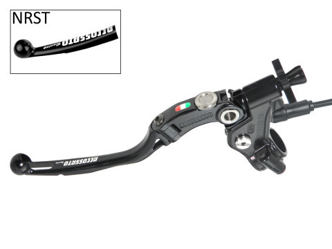 Embrayage complet à câble "Racing" levier rabattable NOIR 24mm (écrou+insert+ajusteur), avec interrupteur inclus ACCOSSATO