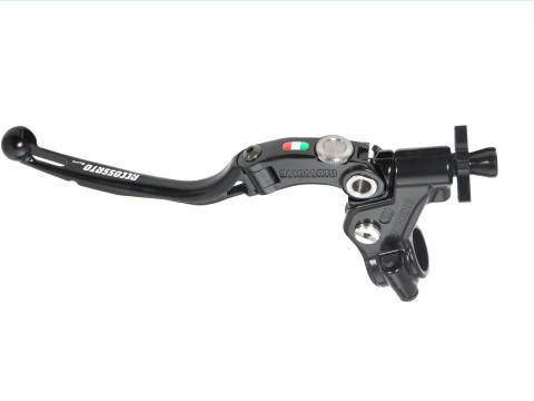 Embrayage complet à câble "Racing" levier rabattable NOIR 32mm (écrou+insert+ajusteur), avec configur. du commu. ACCOSSATO