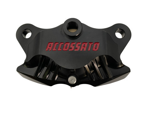 Étrier de frein axial arrière 2 plaquettes organiques, usiné CNC NOIR - entraxe 84 mm ACCOSSATO