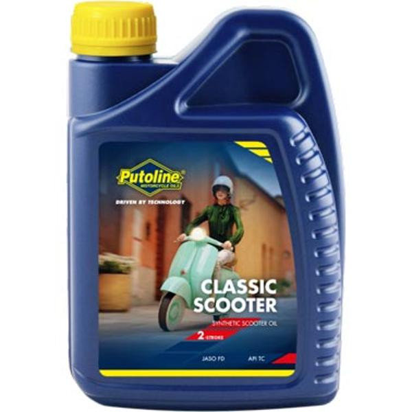 HUILE MOTEUR 2T CLASSIC SCOOTER SYNTHETIQUE SPECIALE VESPA/LAMBRETTA (1L) PUTOLINE 74100