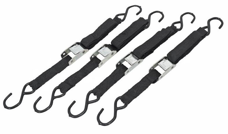 Jeu de 4 sangles NOIRES avec Linguets 1,60M x 28mm