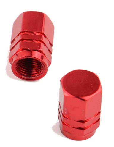Paire de bouchons de valves "ECROU" ROUGE (6 couleurs)
