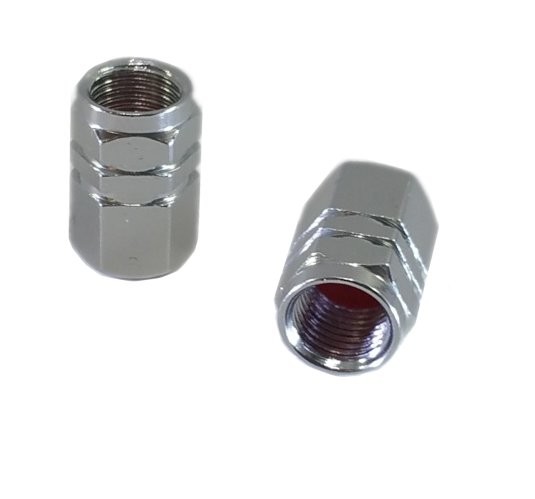 Paire de bouchons de valves "ECROU" ARGENT (6 couleurs)