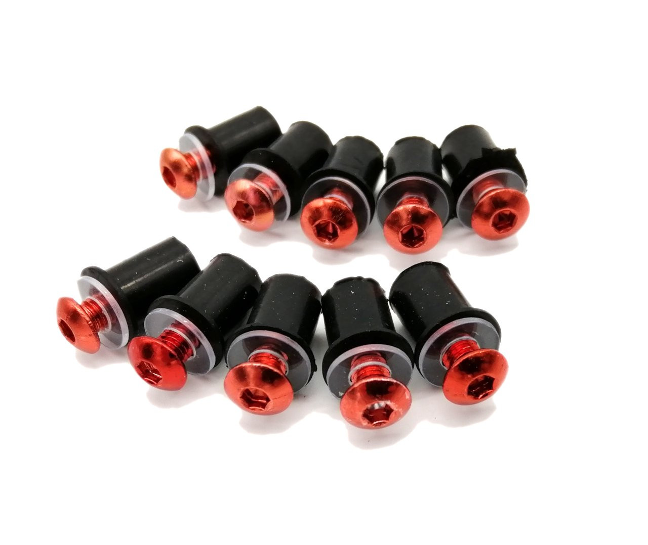 Kit de 10 vis bulle de carénage ROUGE