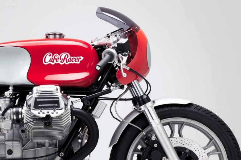 Lot de 2 Stickers CAFE RACER Lettrage Blanc