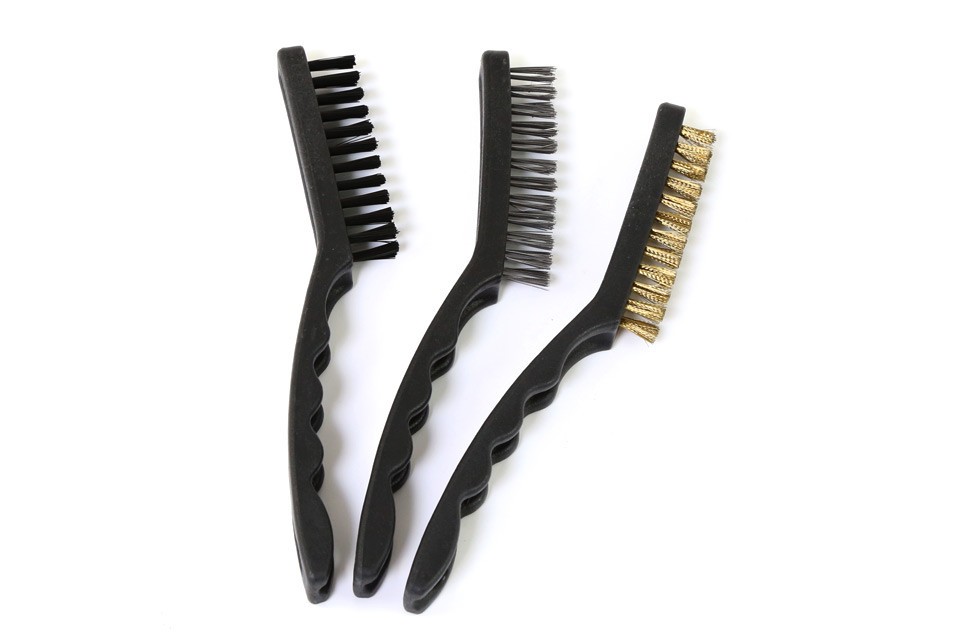 Lot de 3 Brosses METALLIQUES de nettoyage (chaine, etc...) GRAND MODELE