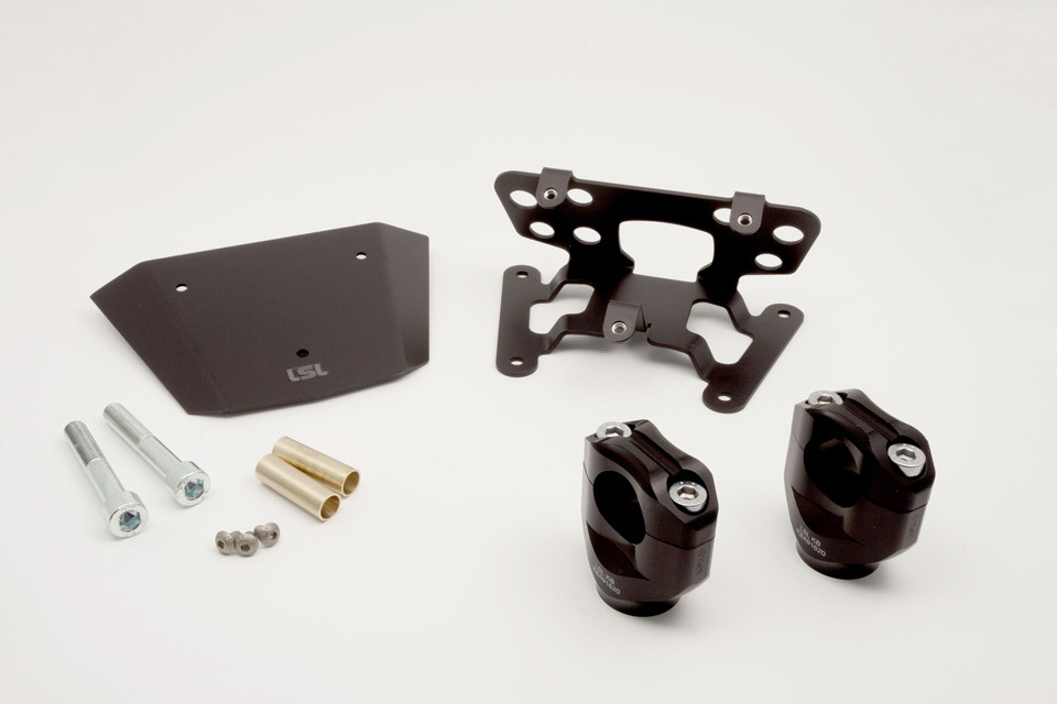LSL Clamp block kit Ø28.6 incl. instrument holder, MT-07 18 -, noir clamps