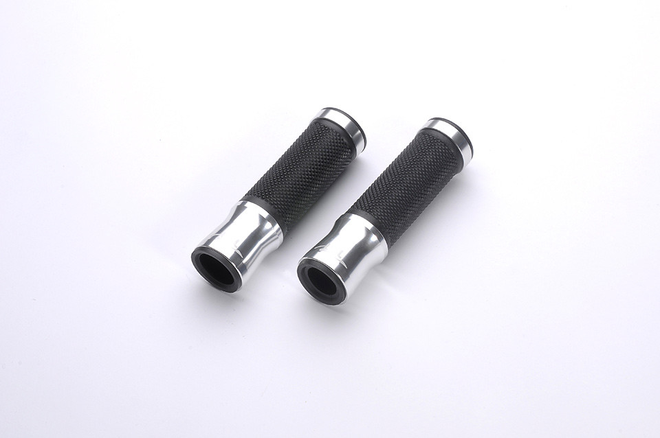 LSL Guidon grips aluminium-rubber, 125mm, ARGENT