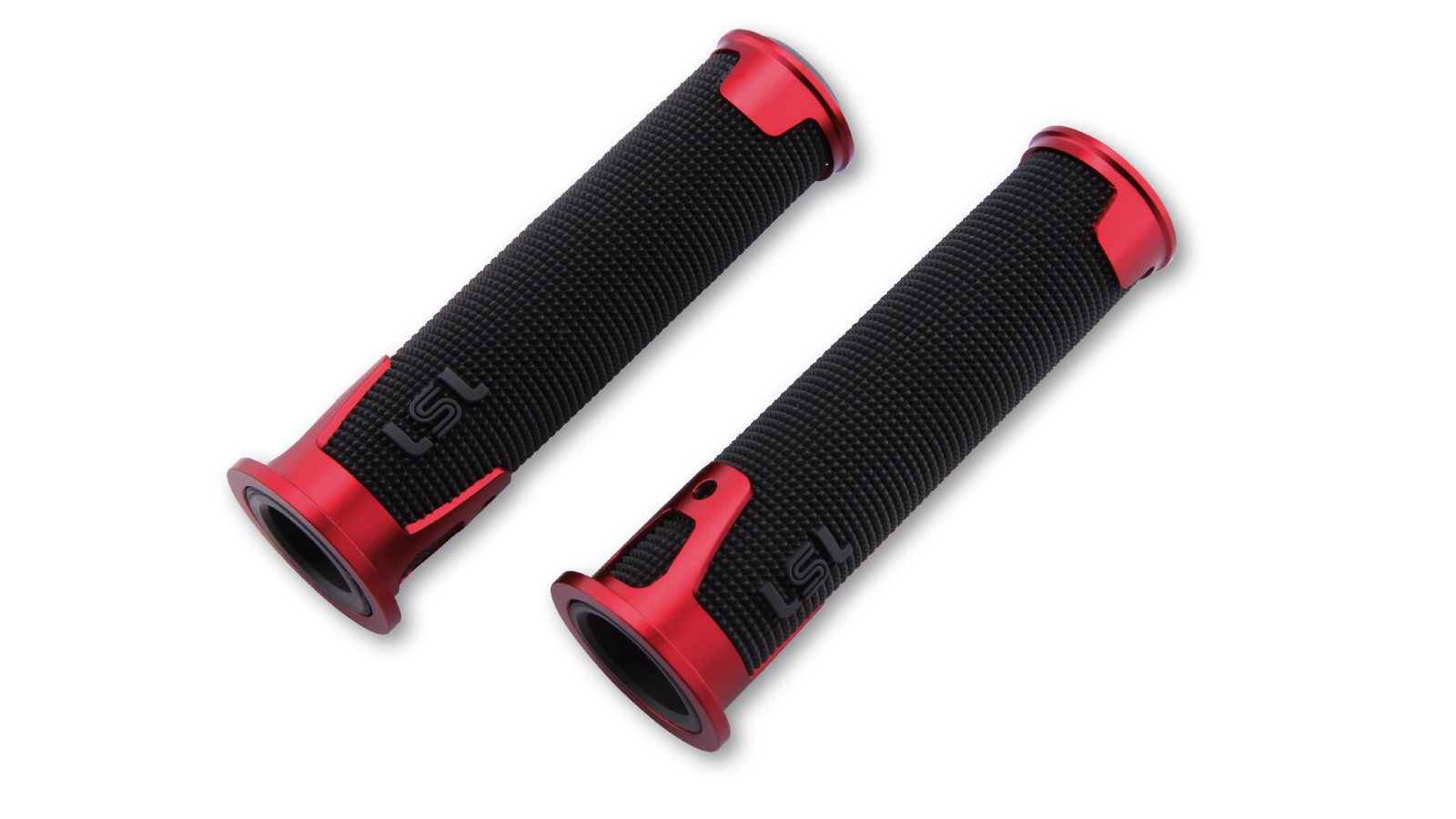 LSL Paire de poignées ERGONIA, dark ROUGE, 7/8 inch, 125mm