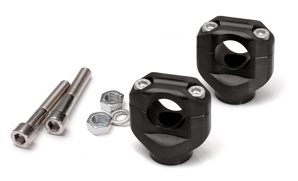 LSL X-bar Pontets guidon Ø28,6, 90mm, noir