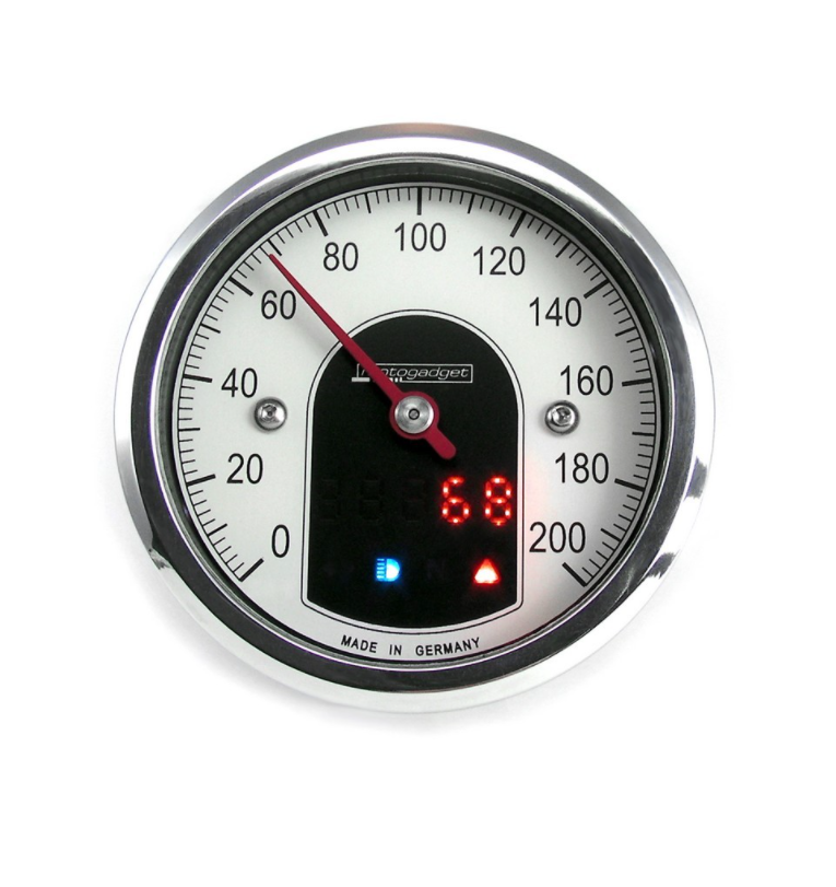 MOTOGADGET motoscope tiny, 49mm analog Compteur vitesse, poli anneau, avec Homologué. Expédié sous 3 jours en moyenne.