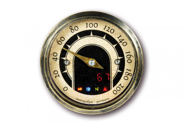MOTOGADGET MST Vintage , 49mm analog Compteur vitesse, avec Homologué. Expédié sous 3 jours en moyenne.