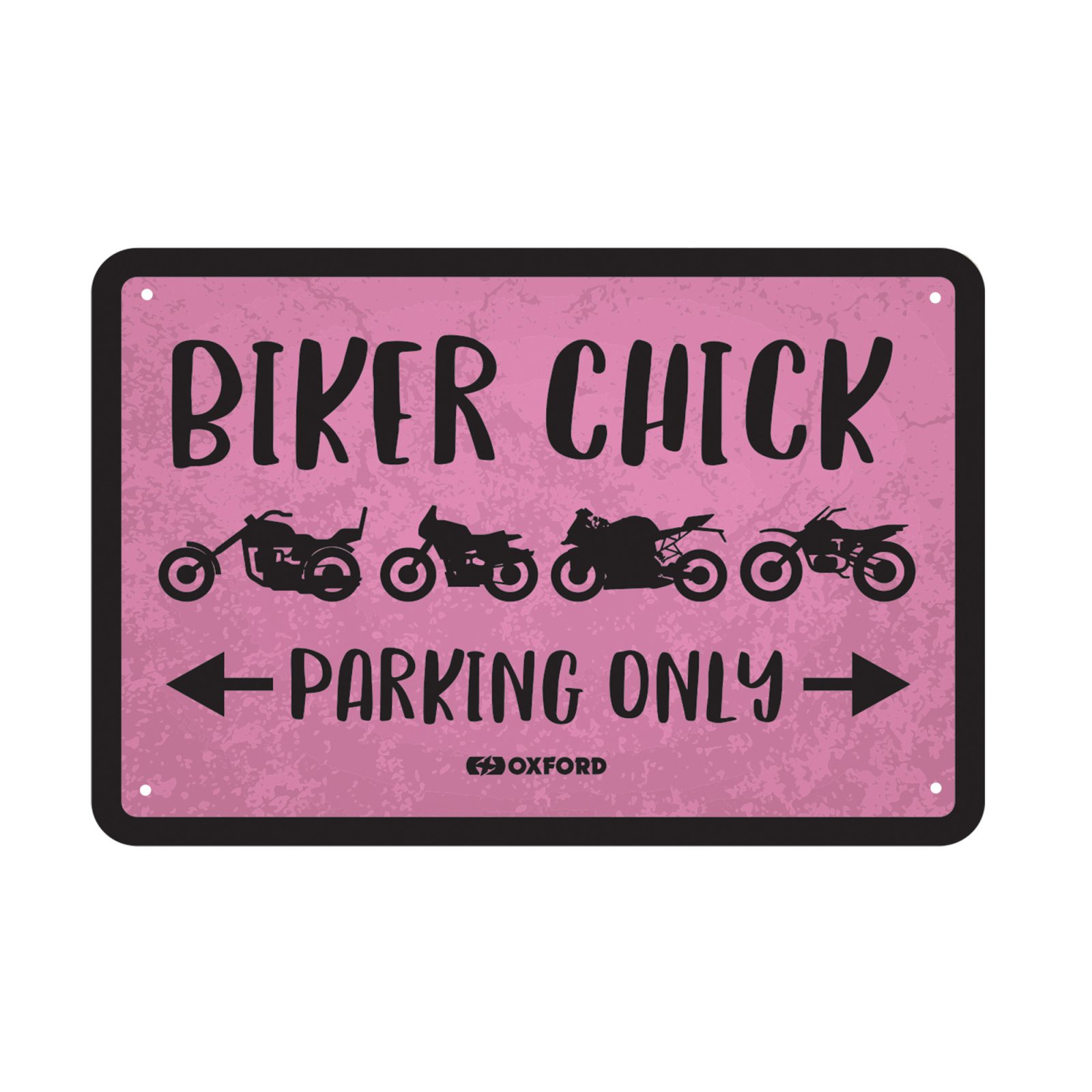 Plaque Métallique Garage: BIKER CHICK OXFORD