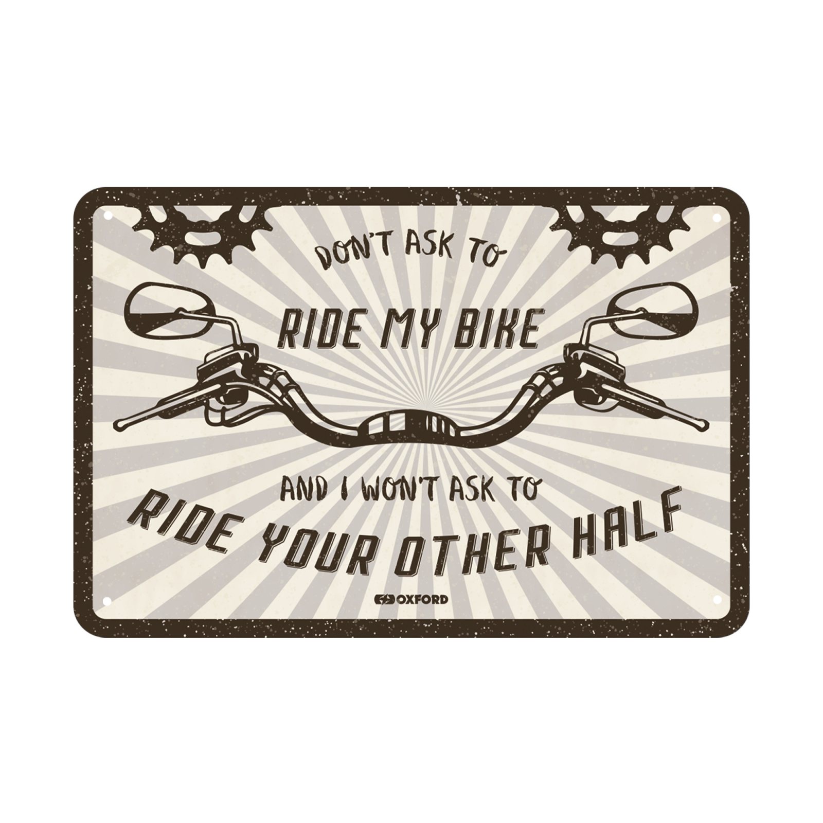 Plaque Métallique DON'T ASK TO RIDE MY BIKE OXFORD