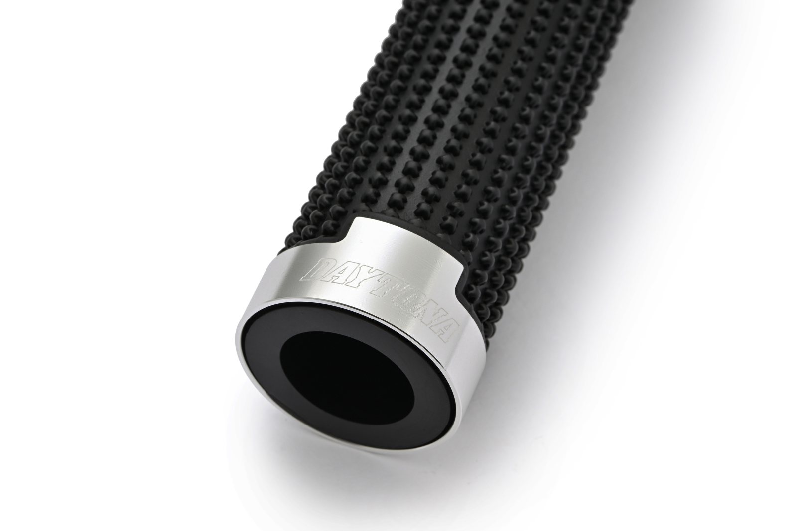 POIGNÉE AVEC ALU."GGDM-CROSS"7/8"NOIR&ARGENT,125MM - DAYTONA