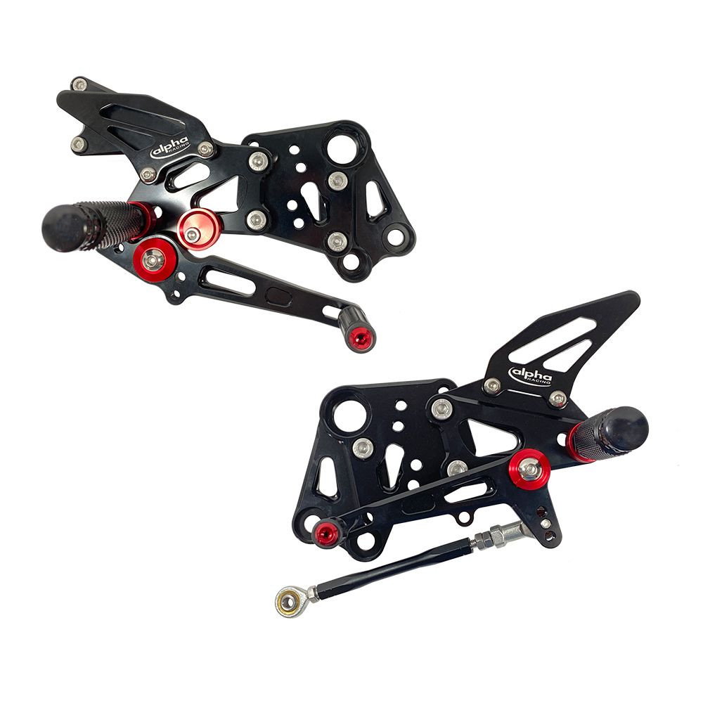 REPOSE PIEDS COMPLETS RECULES ALPHA TECHNIK noir KTM RC390 2014- ABE