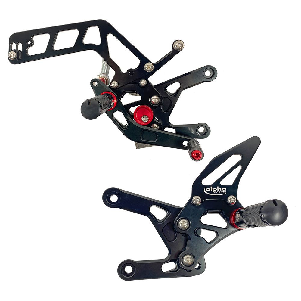 REPOSE PIEDS COMPLETS RECULES ALPHA TECHNIK noir Yamaha MT10 2016- ABE