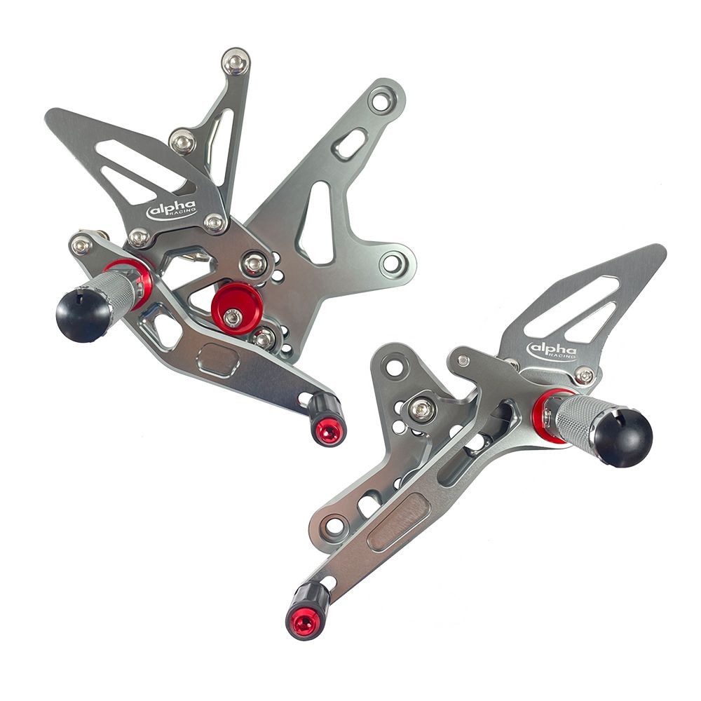 REPOSE PIEDS COMPLETS RECULES ALPHA TECHNIK titane Kawasaki Ninja 400 à partir de 2018 / Z400 à partir de 2019 ABE