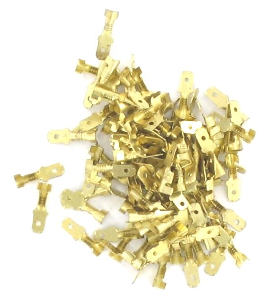 Sachet de 100 Cosses PLATES Laiton MALES 4,8mm
