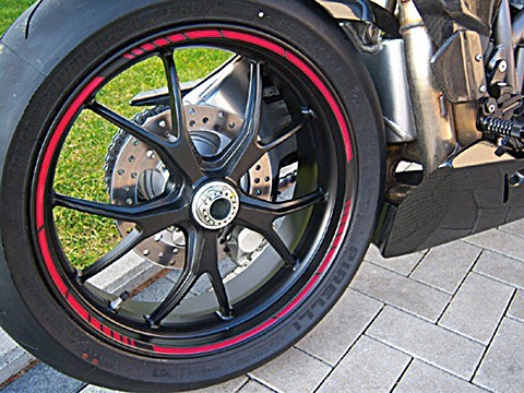 Set d'autocollants pour jante GP STYLE 2 - ROUGE