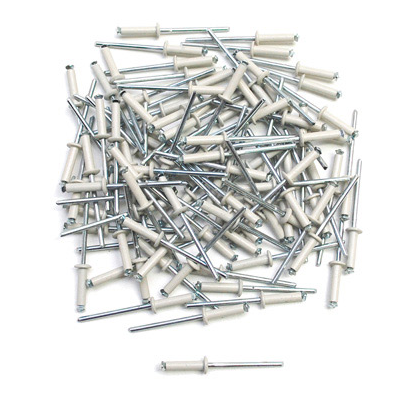 Rivets pop (x100) plaque immatriculation blanc