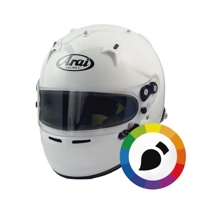 CASQUE ARAI GP7 AVEC CLIPS HANS PERSONNALISE