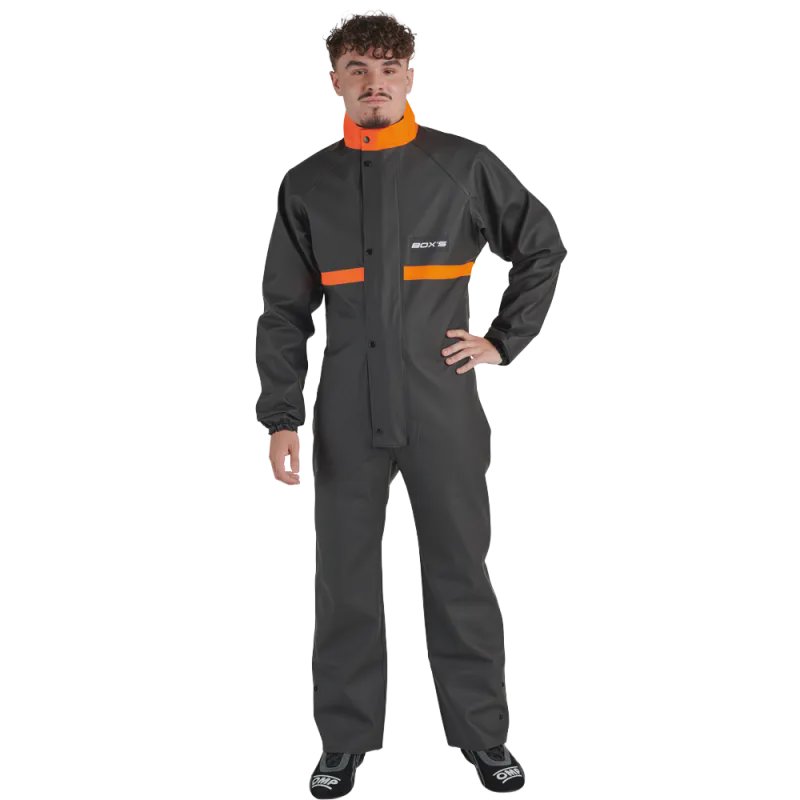 COMBINAISON PLUIE NOIRE/ORANGE BOX'S