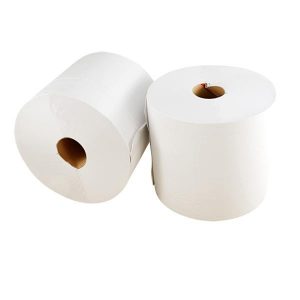 BRAZOLINE 2 BOBINES PAPIER ESSUIE MAINS BLANC 100 % RECYCLE ROULEAU 300M (LOT DE 2) MADE IN FRANCE