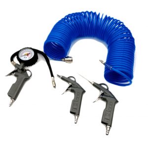 BRAZOLINE Gonfleur & 2 Soufflettes + 15m Tuyau Flexible et Raccords Pneumatiques