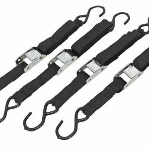 BRAZOLINE Jeu de 4 sangles NOIRES avec Linguets 1,60M x 28mm